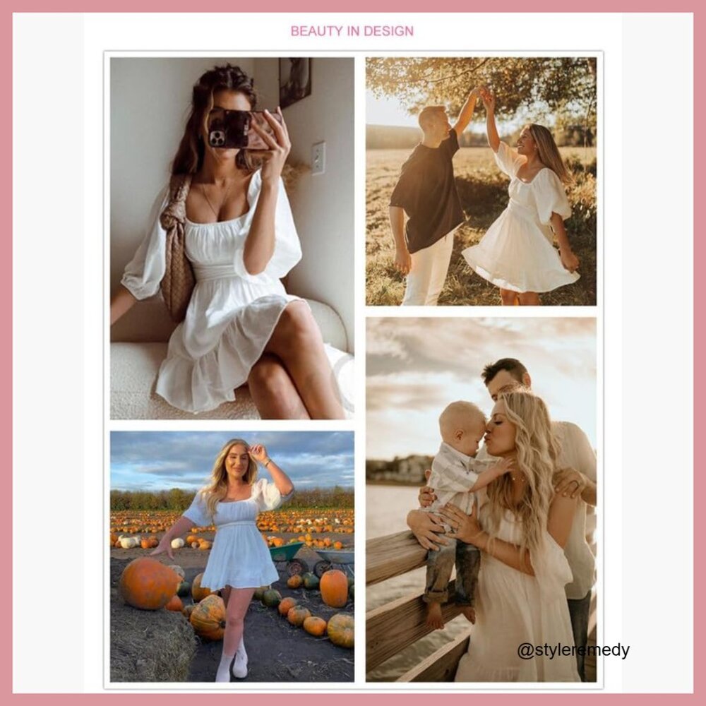 Polyester Square Neck Tie Back Lantern Sleeve Ruf… - image 2